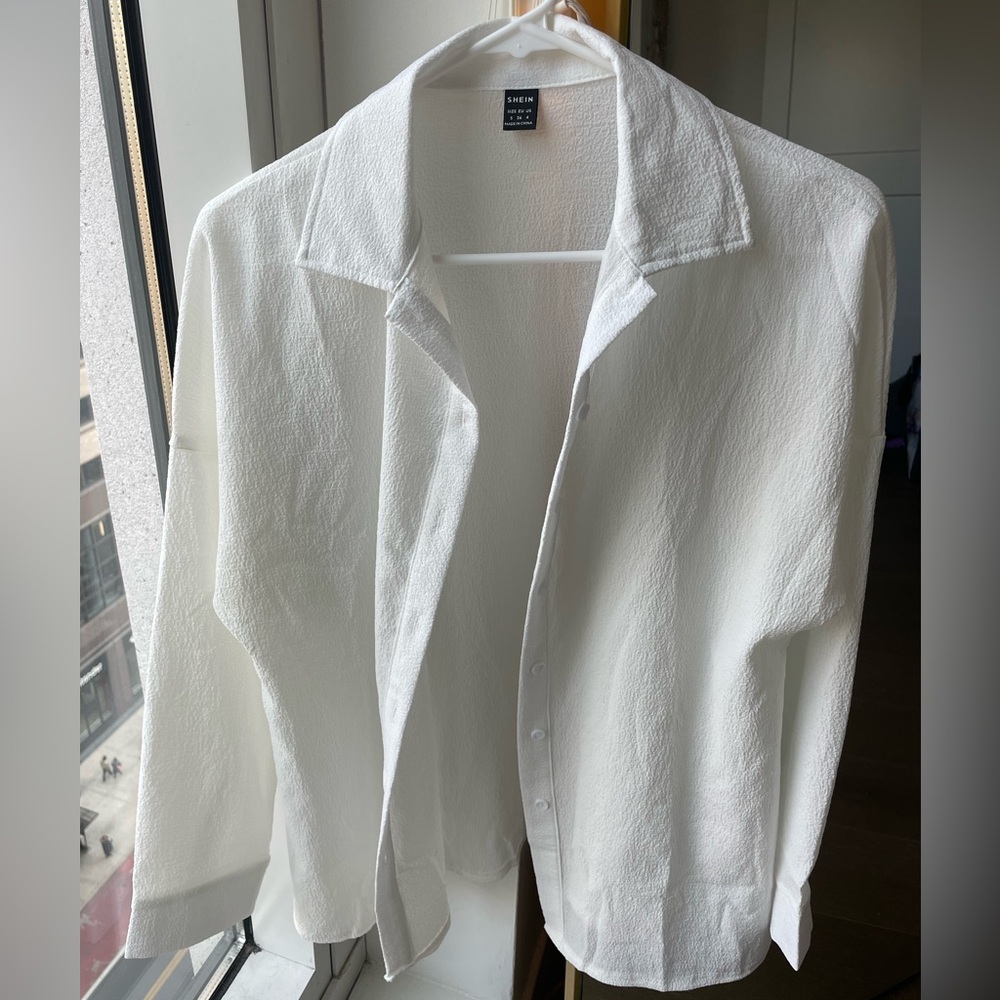 White Buttondown Beachy Long Sleeve
